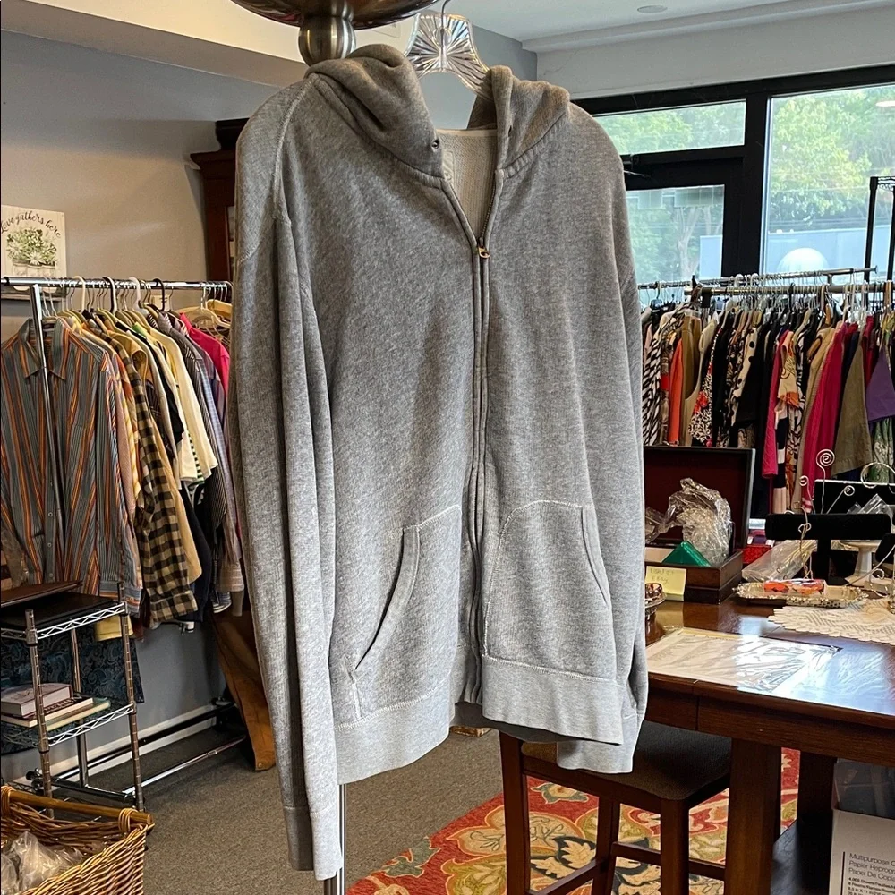 J. Crew Vintage Fleece Hoodie cotton VTG long sleeves zipped pockets